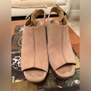 Nude suede Michael Kors heels